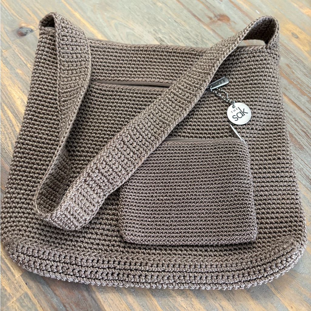 The Sak Tan Knit Handbag And Zipper Small Purse